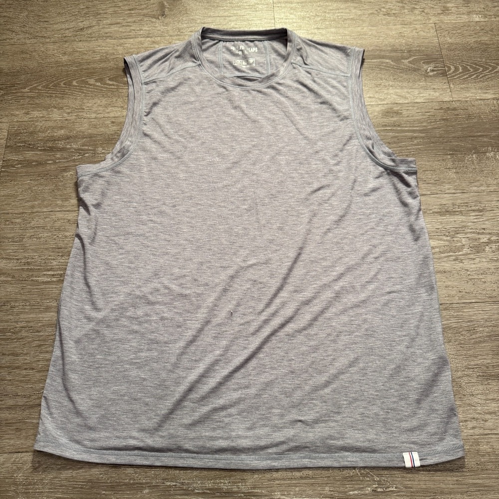 Fourlaps Tank Top Mens Large Gray RE UP Athletic Workout Performance Stretch